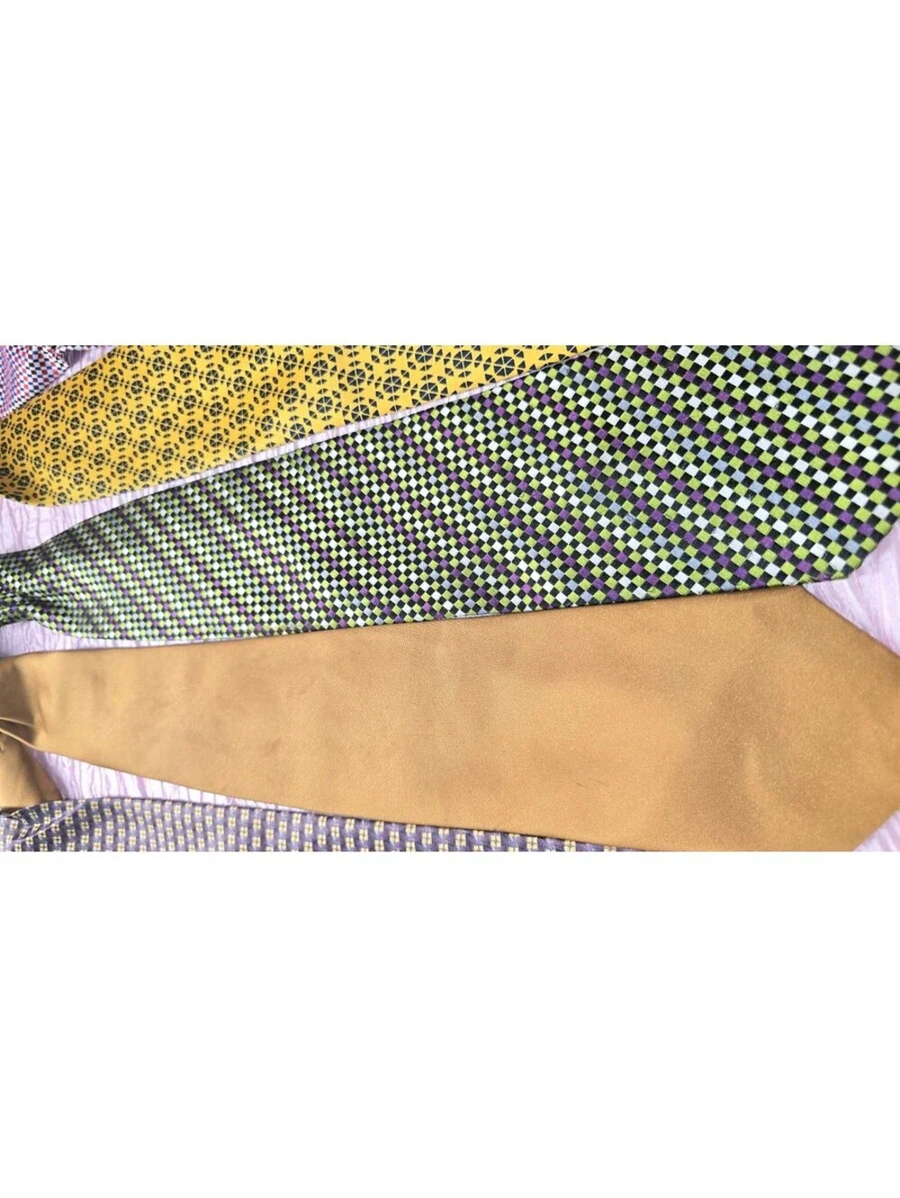 Lot of 5 Designer 100% Silk Men’s Ties – Nicole Miller, American Modern & More